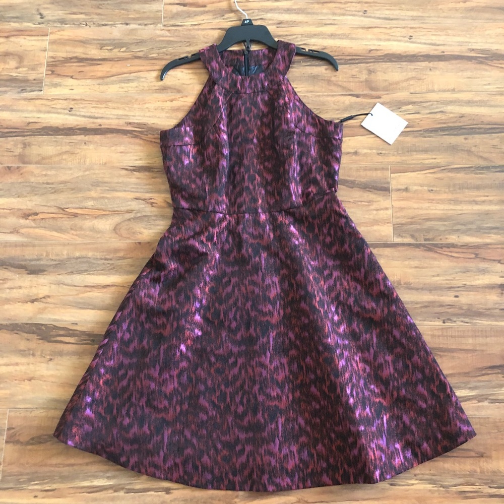NWT Calvin Klein Printed Fit & Flare Halter Dress